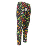 Colorful Vegetable Pattern Print Men's Compression Pants