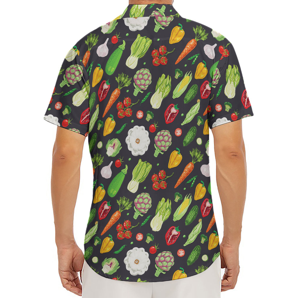 Colorful Vegetable Pattern Print Men's Deep V-Neck Shirt