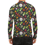 Colorful Vegetable Pattern Print Men's Long Sleeve Rash Guard