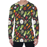 Colorful Vegetable Pattern Print Men's Long Sleeve T-Shirt