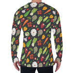Colorful Vegetable Pattern Print Men's Long Sleeve T-Shirt