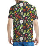 Colorful Vegetable Pattern Print Men's Polo Shirt