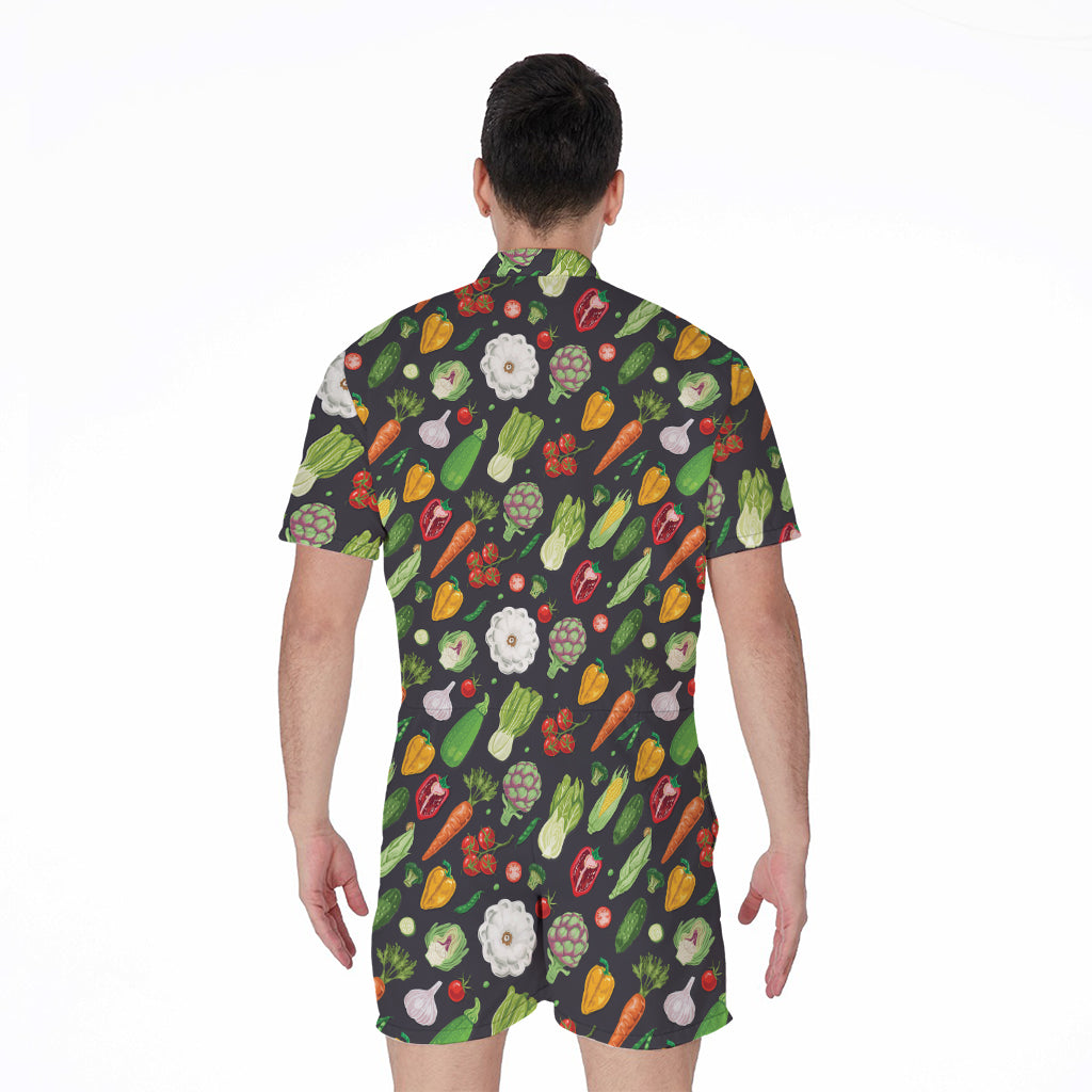 Colorful Vegetable Pattern Print Men's Rompers
