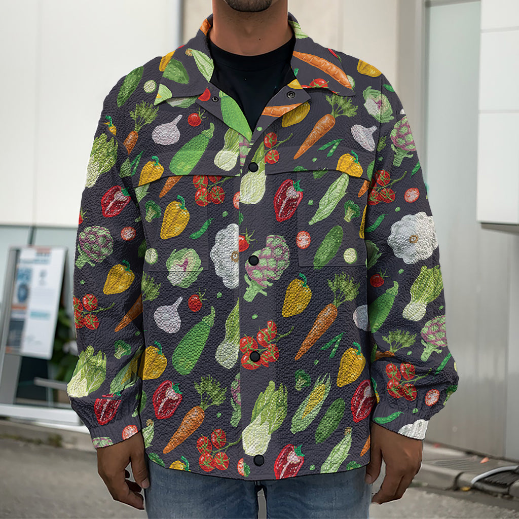 Colorful Vegetable Pattern Print Men's Shirt Jacket