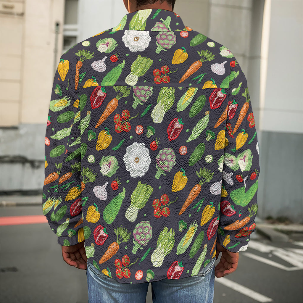 Colorful Vegetable Pattern Print Men's Shirt Jacket