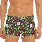 Colorful Vegetable Pattern Print Men's Short Boxer Briefs