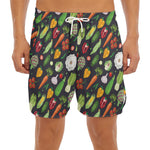 Colorful Vegetable Pattern Print Men's Split Running Shorts