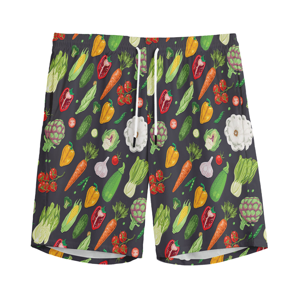 Colorful Vegetable Pattern Print Men's Sports Shorts