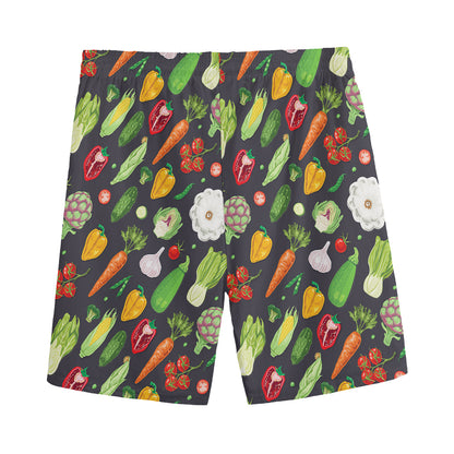 Colorful Vegetable Pattern Print Men's Sports Shorts