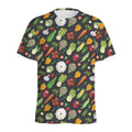 Colorful Vegetable Pattern Print Men's Athletic T-Shirt