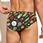 Colorful Vegetable Pattern Print Men's Swim Briefs