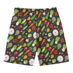 Colorful Vegetable Pattern Print Men's Swim Trunks