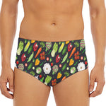 Colorful Vegetable Pattern Print Men's Triangle Swim Briefs