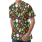 Colorful Vegetable Pattern Print Men's Velvet T-Shirt