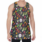 Colorful Vegetable Pattern Print Men's Velvet Tank Top