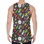 Colorful Vegetable Pattern Print Men's Velvet Tank Top