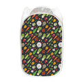 Colorful Vegetable Pattern Print Mesh Laundry Hamper