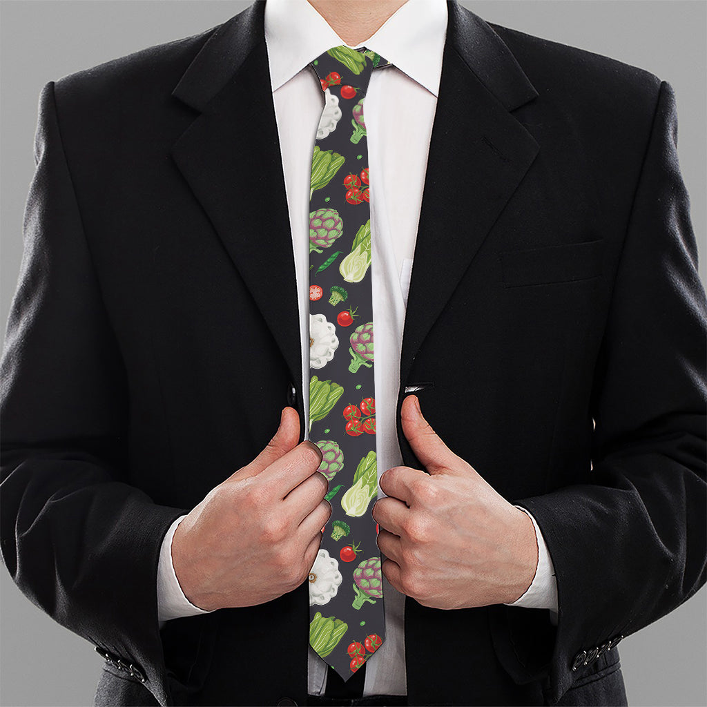Colorful Vegetable Pattern Print Necktie