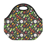Colorful Vegetable Pattern Print Neoprene Lunch Bag