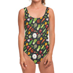 Colorful Vegetable Pattern Print One Piece Swimsuit