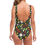 Colorful Vegetable Pattern Print One Piece Swimsuit