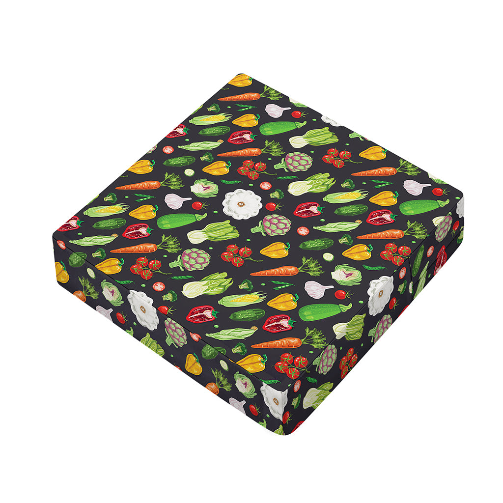 Colorful Vegetable Pattern Print Outdoor Seat Cushion Cover