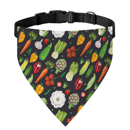 Colorful Vegetable Pattern Print Over The Collar Dog Bandana