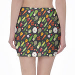 Colorful Vegetable Pattern Print Pencil Mini Skirt