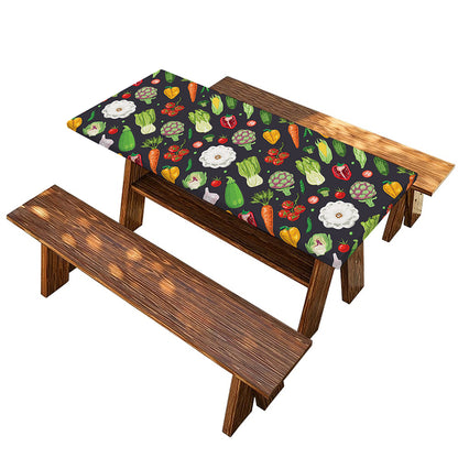 Colorful Vegetable Pattern Print Picnic Table Cover