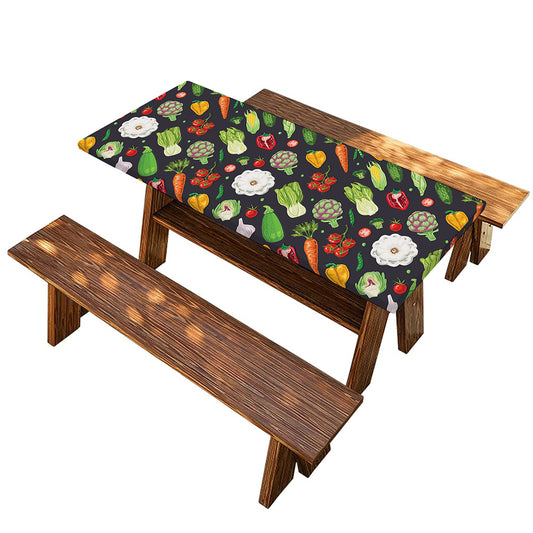 Colorful Vegetable Pattern Print Picnic Table Cover