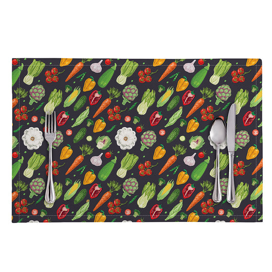 Colorful Vegetable Pattern Print Placemat