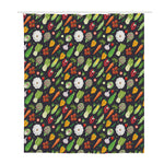 Colorful Vegetable Pattern Print Polyester Shower Curtain