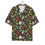 Colorful Vegetable Pattern Print Rayon Hawaiian Shirt