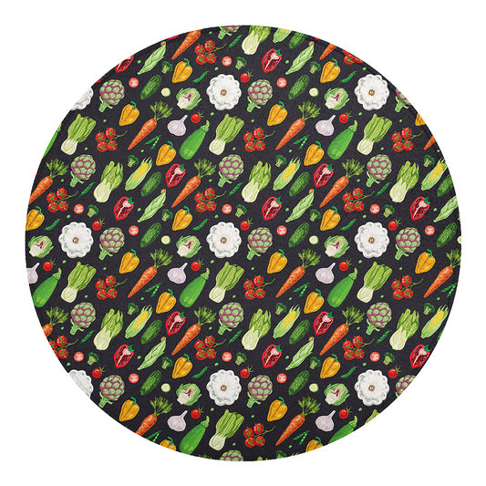 Colorful Vegetable Pattern Print Round Blanket