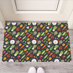 Colorful Vegetable Pattern Print Rubber Doormat