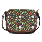 Colorful Vegetable Pattern Print Saddle Bag