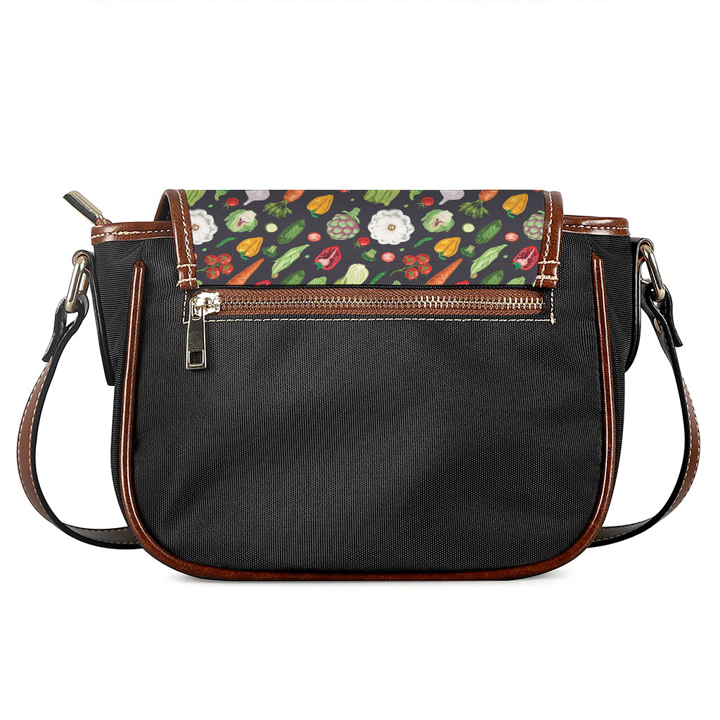 Colorful Vegetable Pattern Print Saddle Bag