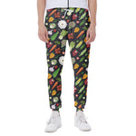 Colorful Vegetable Pattern Print Scuba Joggers
