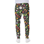 Colorful Vegetable Pattern Print Scuba Joggers