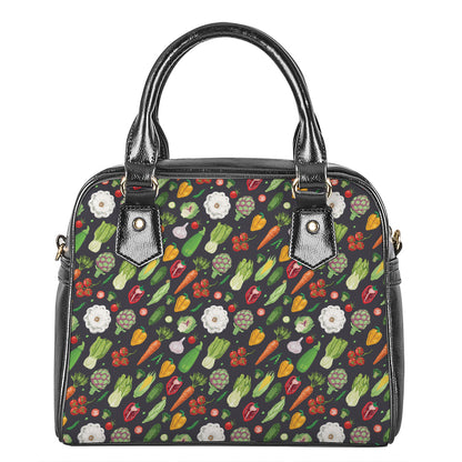 Colorful Vegetable Pattern Print Shoulder Handbag