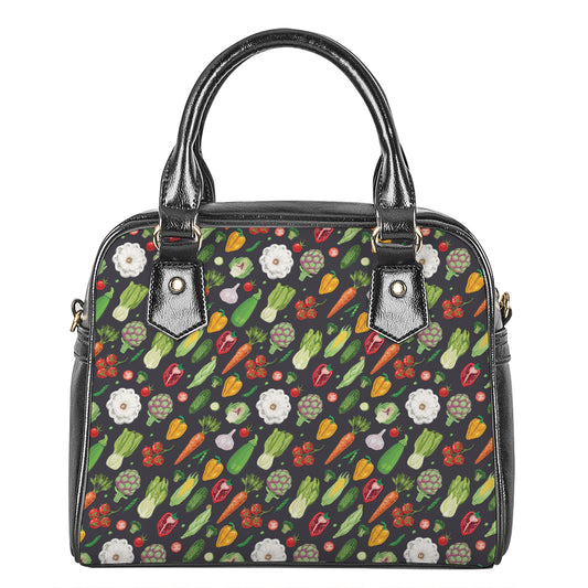 Colorful Vegetable Pattern Print Shoulder Handbag