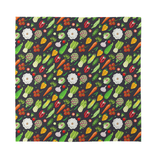 Colorful Vegetable Pattern Print Silk Bandana