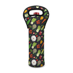 Colorful Vegetable Pattern Print Single Neoprene Wine Tote