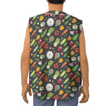 Colorful Vegetable Pattern Print Sleeveless Baseball Jersey