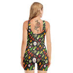 Colorful Vegetable Pattern Print Sleeveless One Piece Swimsuit