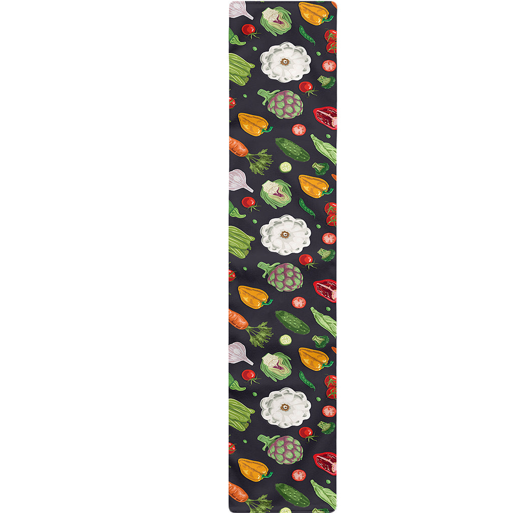 Colorful Vegetable Pattern Print Table Runner
