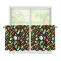 Colorful Vegetable Pattern Print Tier Curtains
