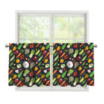Colorful Vegetable Pattern Print Tier Curtains