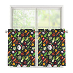 Colorful Vegetable Pattern Print Tier Curtains