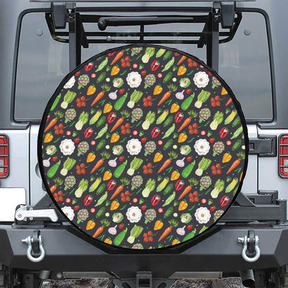 Colorful Vegetable Pattern Print Tire Cover